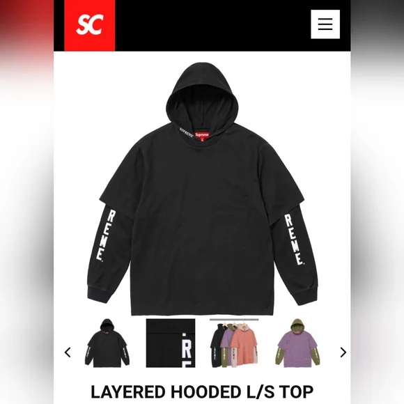 Supreme | Shirts | Supreme Layered Hooded Ls Top Ss24 Nwt